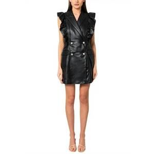 NEW CUSTOMMADE kobane leather dress in black